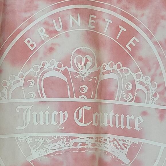 Brunette x Juicy Couture Womens Pink White Tie Dye Sweatshirt Crown Size XS/S - Picture 3 of 8